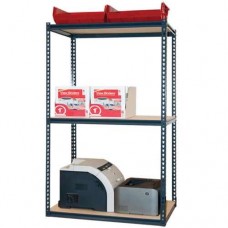 Medium Duty Z Beam Rivet Shelving w/ Wood Decking