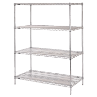 Stationary Chrome Wire Shelving Units